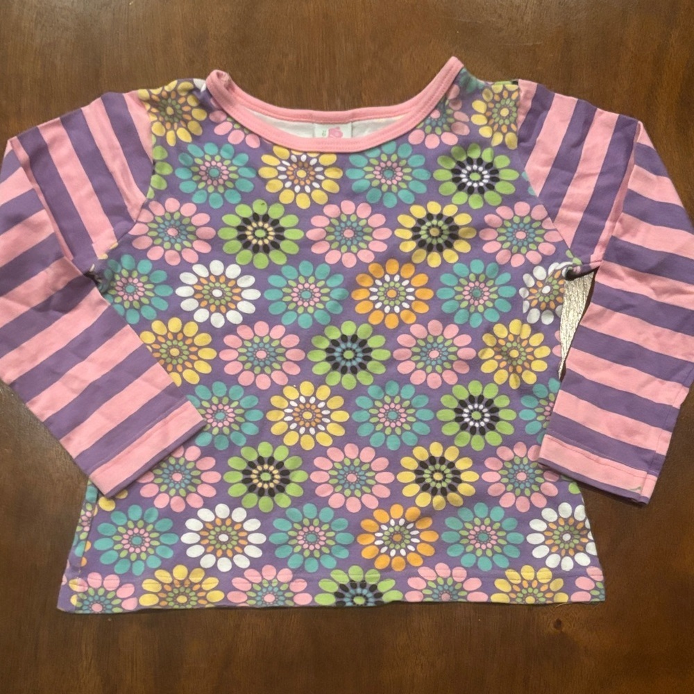 CHEZ BELLE GIRLS PINK PURPLE FLORAL TOP SHIRT COTTON TOPS SHIRT SHIRTD SIZE 6X